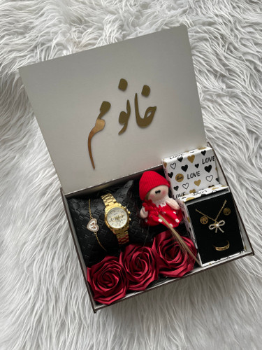 (ارسال رایگان) پک هدیه زنانه و دخترانه ساعت کاسیو،گردنبند پاپیونی شیک ولنتاین