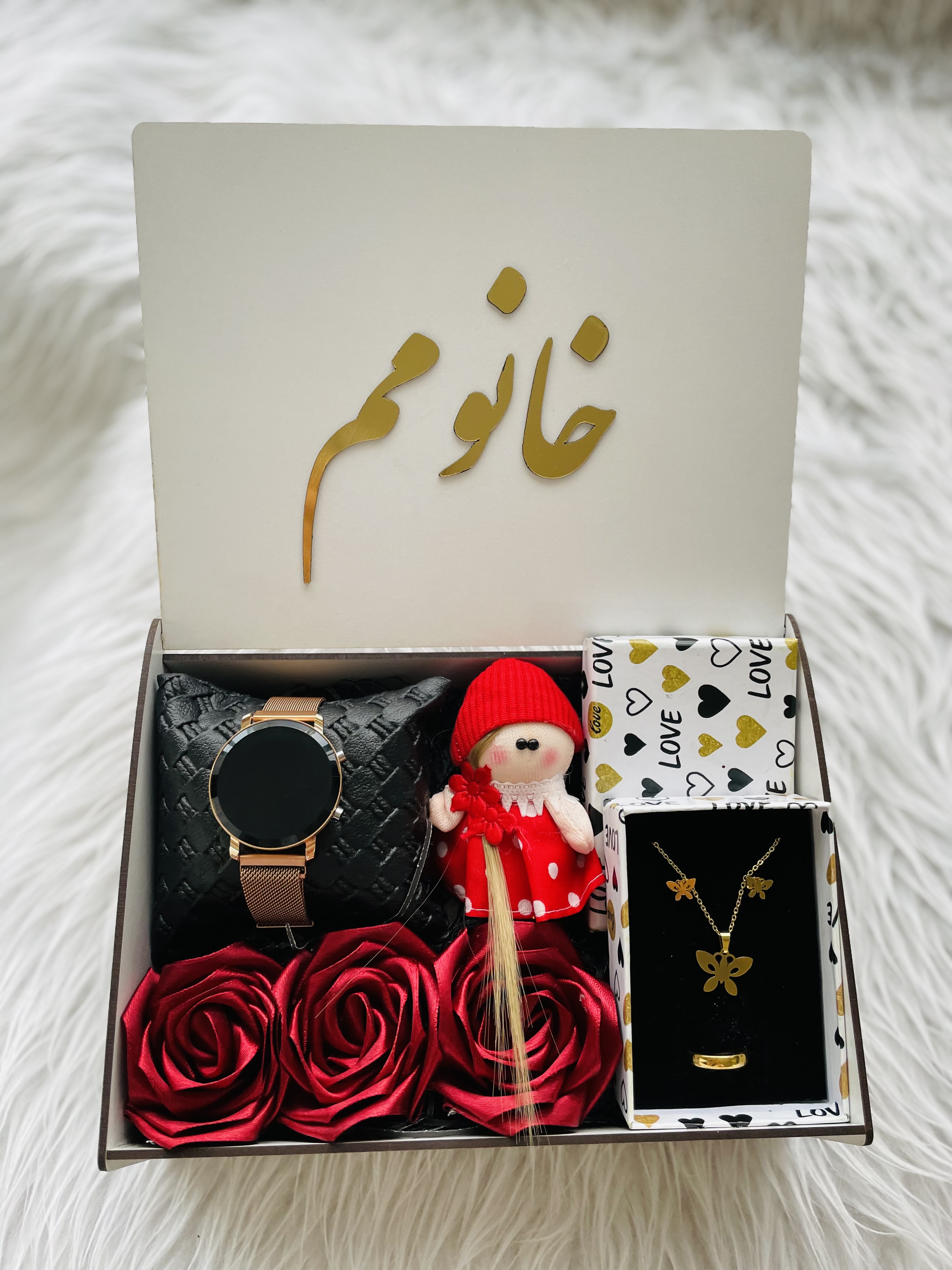 (ارسال رایگان)باکس هدیه چوبی ویژه ولنتاین زنانه و دخترانه کادو شیک  ۱۱