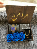 (ارسال رایگان) هدیه لاکچری مردانه کادو تولد ساعت کاسیو و ست کارتیر جذاب ۳