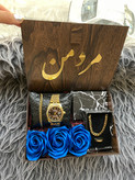 (ارسال رایگان) هدیه لاکچری مردانه کادو تولد ساعت رولکس و ست کارتیر طلایی جذاب ۴
