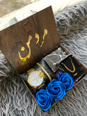 (ارسال رایگان) هدیه لاکچری مردانه کادو تولد ساعت دیزل و ست ماری طلایی جذاب ۹