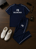 ست مردانه BalenciaGa/تیشرت و شلوار|رنگ سورمه ای|ست اسپرت با کیفیت و تنخور عالی