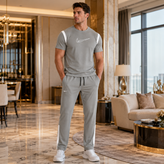 ست مردانه nike/تیشرت و شلوار|رنگ طوسی|ست اسپرت با کیفیت و تنخور عالی