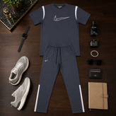 ست مردانه nike/تیشرت و شلوار|رنگ نوک مدادی|ست اسپرت با کیفیت و تنخور عالی