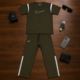 ست مردانه nike/تیشرت و شلوار|رنگ سبز|ست اسپرت با کیفیت و تنخور عالی