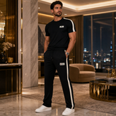 ست مردانه/تیشرت و شلوار BalenciaGa مشکی/ست اسپرت با کیفیت و تنخور عالی ۲