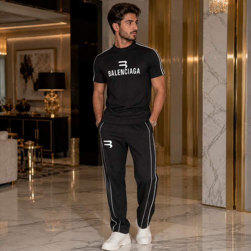 ست مردانه BalenciaGa/تیشرت و شلوار|رنگبندی |ست اسپرت با کیفیت و تنخور عالی
